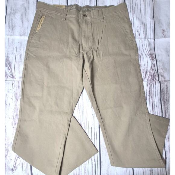 Weatherproof Commuter Pants Men's 38W-30L Khaki Stretch, Elastic Waist - Picture 1 of 9